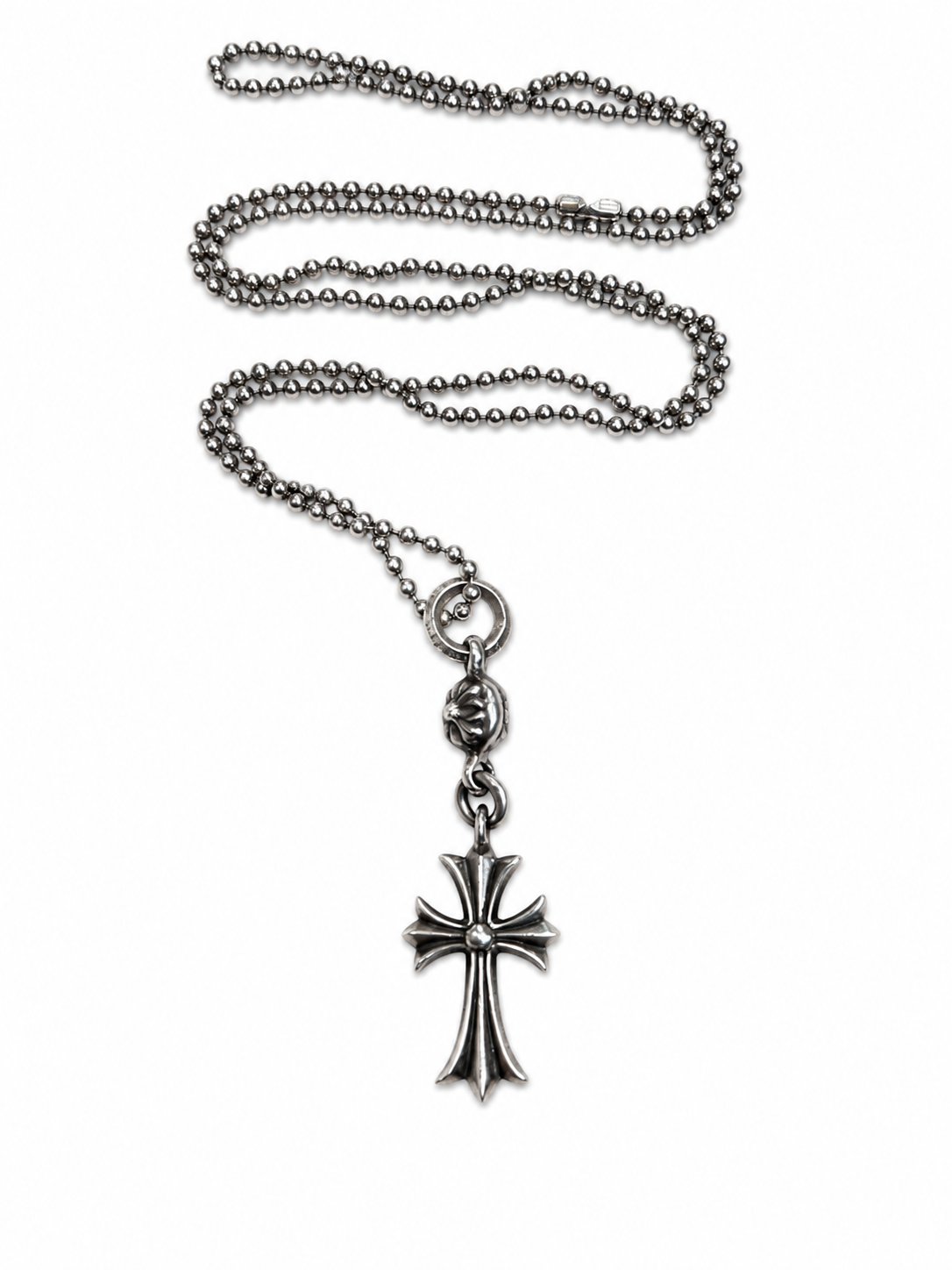 Chrome hearts cross ball pendant with ball chain